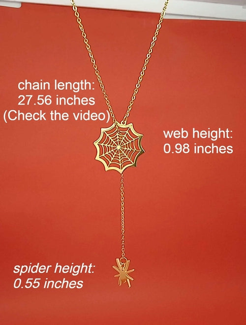 18k Gold Spider Necklace | Spider Charm Pendant | Halloween Necklace |